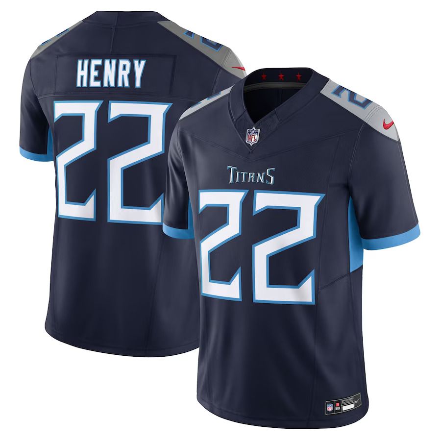 Men Tennessee Titans #22 Derrick Henry Nike Navy Vapor F.U.S.E. Limited NFL Jersey->tennessee titans->NFL Jersey